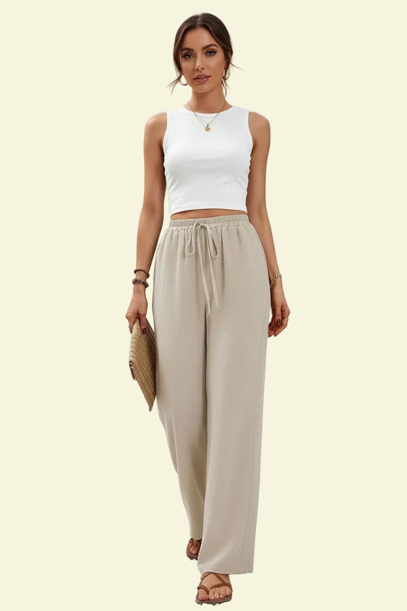 No. 7 Loungewear Pant, Resort, Casual, Trouser, Wide Leg, High Waist