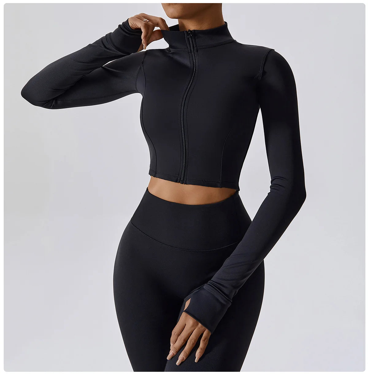 No. 2 Jacket, Super Cropped, Piping Along Curves, Slim Fit, Full Zip