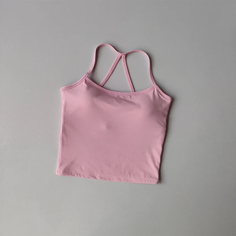 No. 7 Tank Top, Halter Cut, Thin Strap Racerback, Butter Feel, Seamless, Waist Length