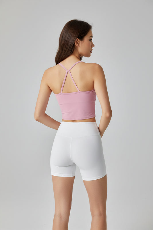 No. 7 Tank Top, Halter Cut, Thin Strap Racerback, Butter Feel, Seamless, Waist Length