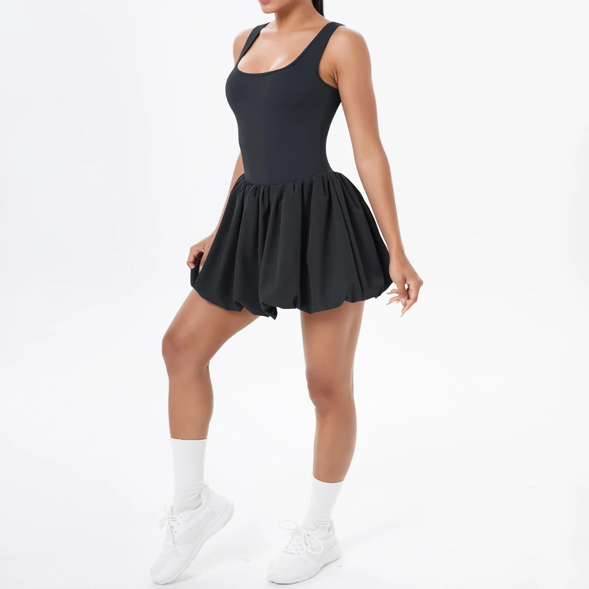 No. 4 Dress, Buttery, Tennis Dress, Bubble Skirt, Scoop Neck, True Fit Straps, Under Shorts