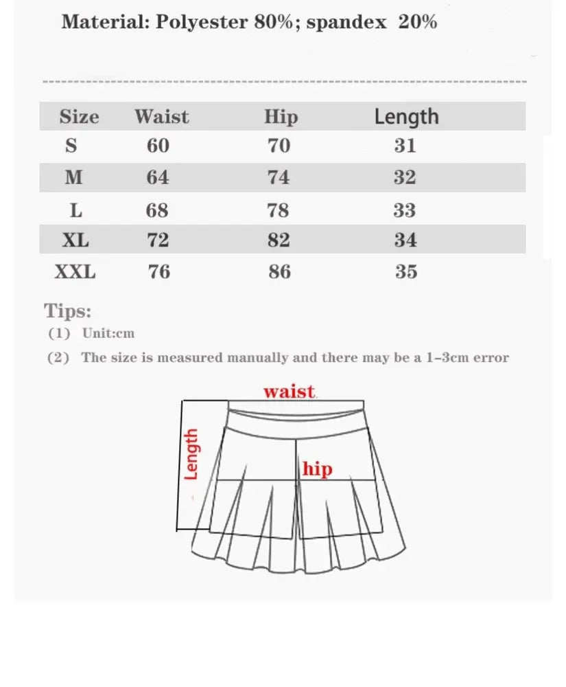 No. 7 Tennis Skirt, Wide High Waist Band, Pleated, Under Short and Pocket