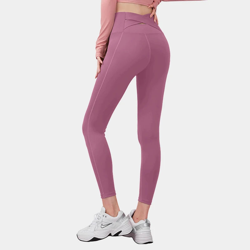 No. 4 Legging, Peekaboo Cross Back Waistband, High-Waist, Athletic, Compressive, Dry Fit