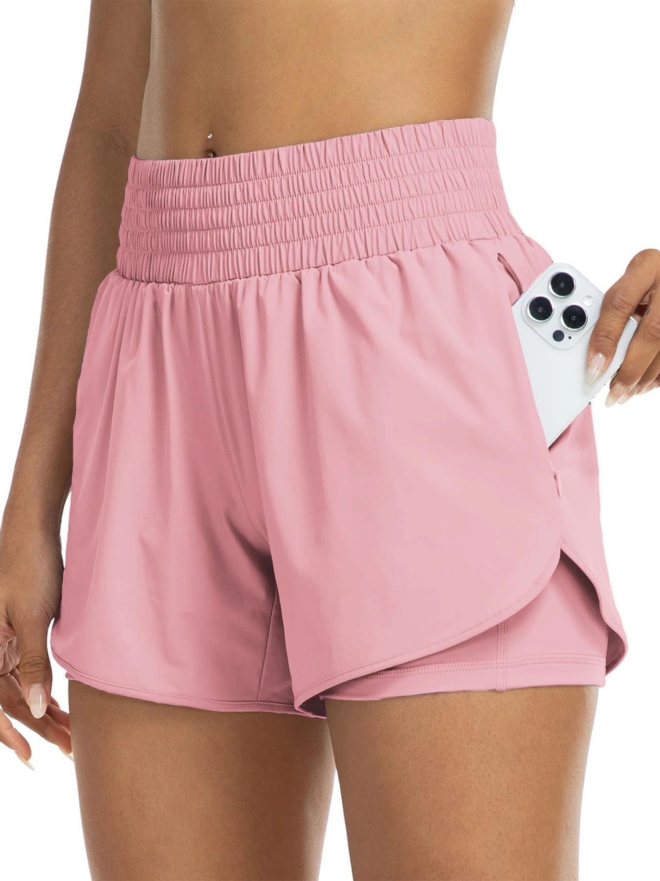 No. 1 Short, Breezy Runner, High-Waisted, Athletic, Layered Design With Under Shorts