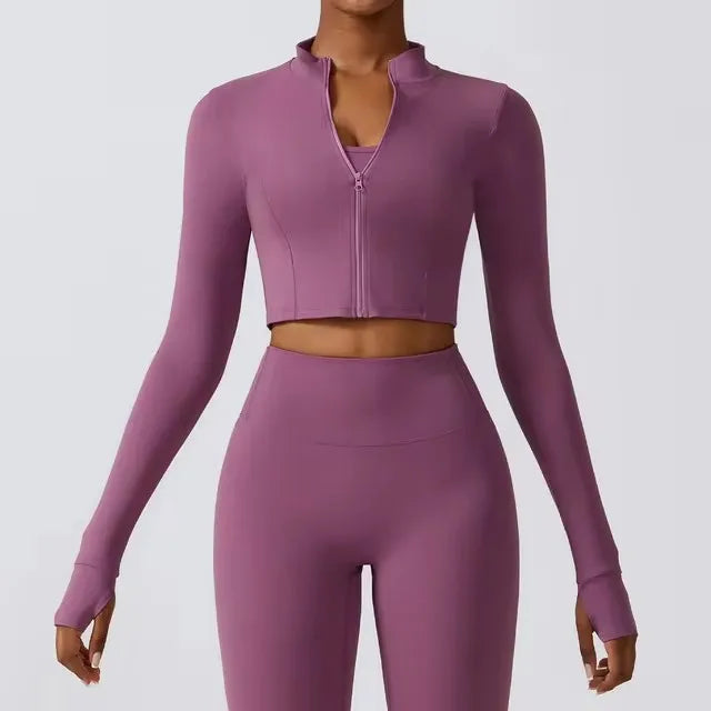 No. 2 Jacket, Super Cropped, Piping Along Curves, Slim Fit, Full Zip