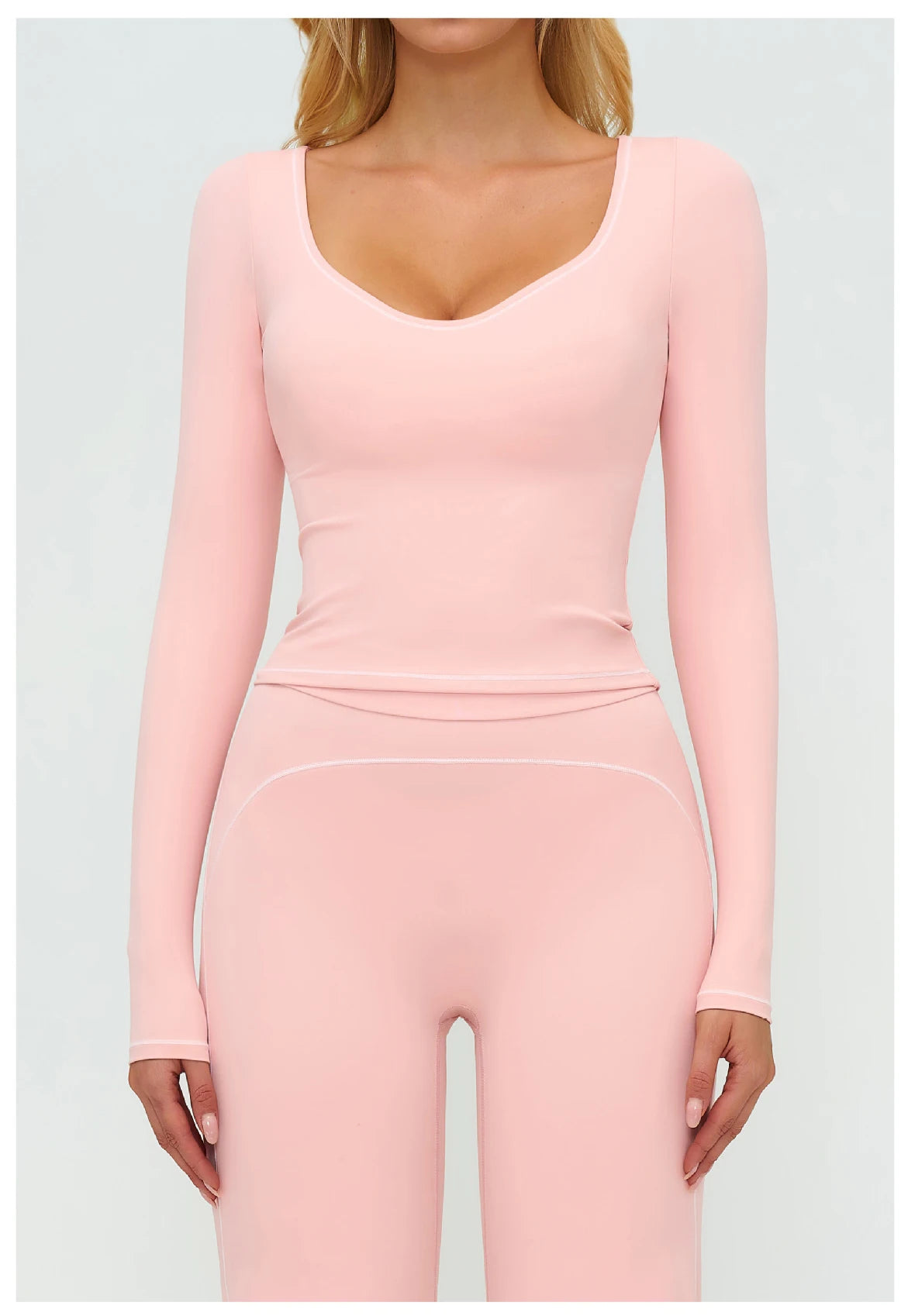 No. 7 Long Sleeve Shirt, Sweetheart Neckline, Long Sleeve, Dry Fit, Athletic