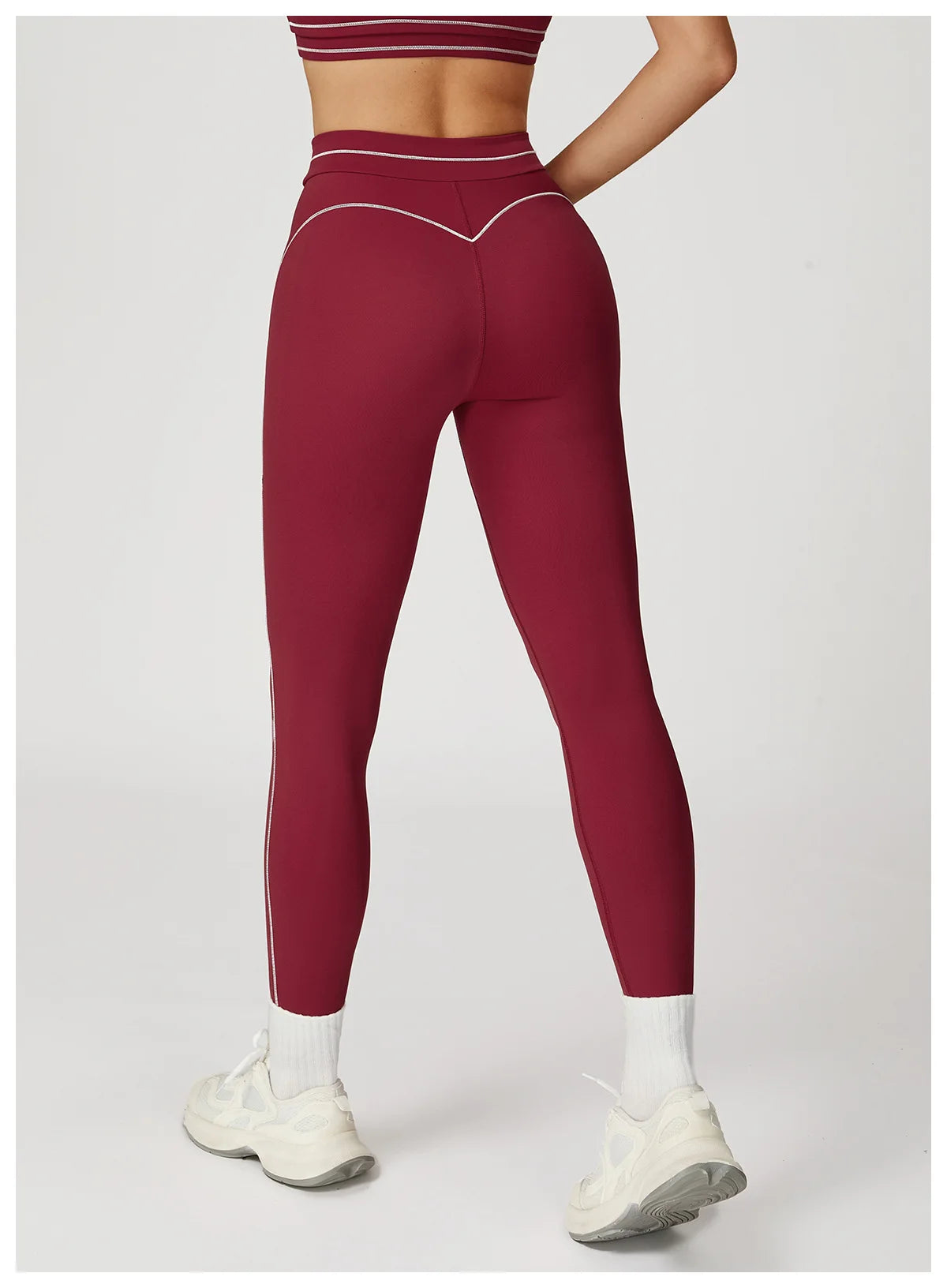 No. 6 Legging, Heart Throb Piping, Statement Comfort Waistband, No Front Seam, Butter Soft