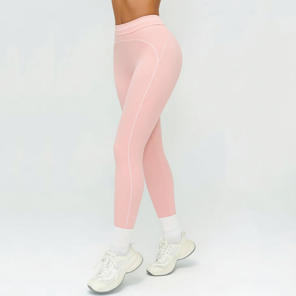 No. 6 Legging, Heart Throb Piping, Statement Comfort Waistband, No Front Seam, Butter Soft