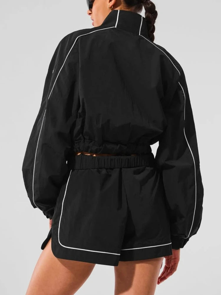 No. 6 Matching Set, 2 PC Racer Tennis Track Jacket And Short