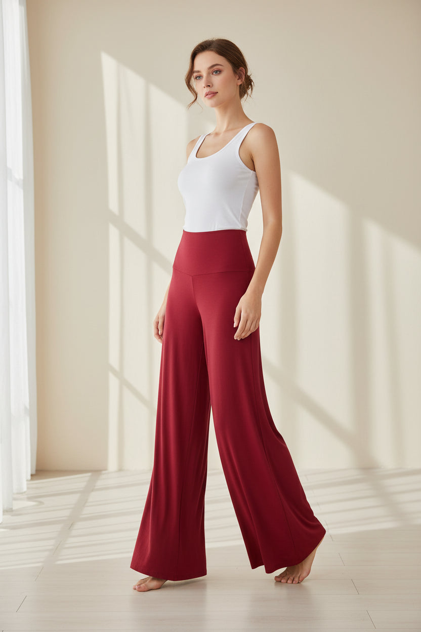 No. 8 Loungewear Pant, Fold Over, High Waist, Soft, Wide Leg, Palazzo Pant