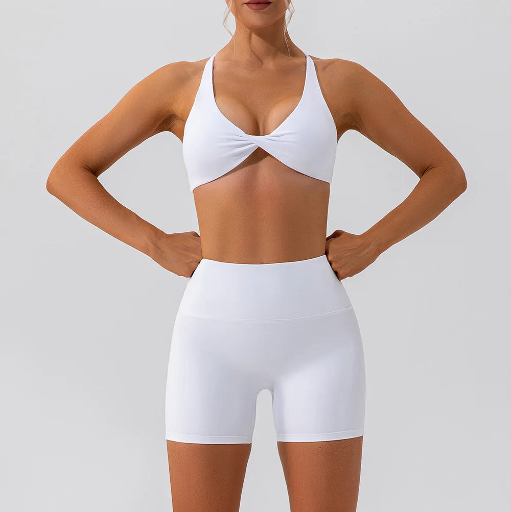 No. 1 Sports Bra, Twisted Cup Neckline, Criss Cross, Strappy Back Horizon