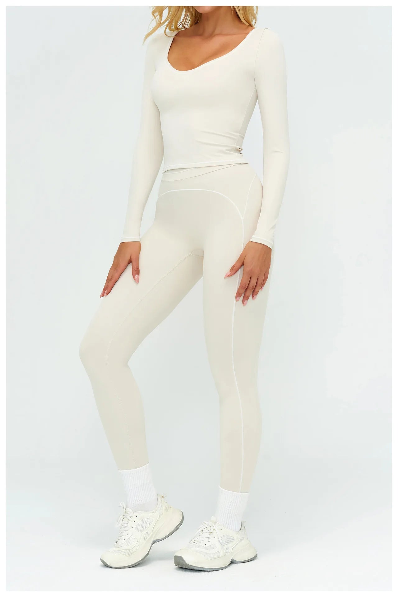 No. 7 Long Sleeve Shirt, Sweetheart Neckline, Long Sleeve, Dry Fit, Athletic