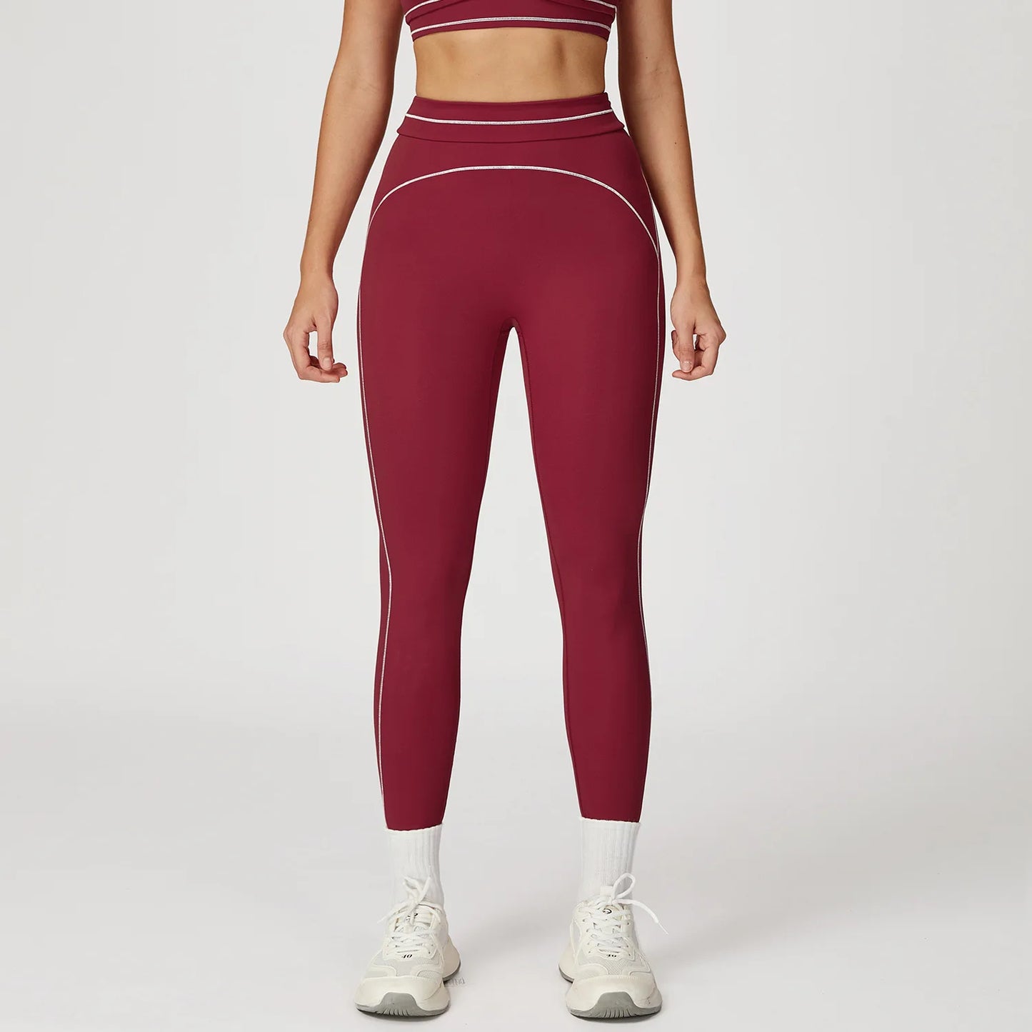 No. 6 Legging, Heart Throb Piping, Statement Comfort Waistband, No Front Seam, Butter Soft