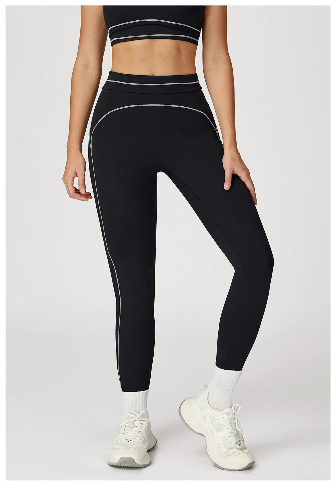 No. 6 Legging, Heart Throb Piping, Statement Comfort Waistband, No Front Seam, Butter Soft