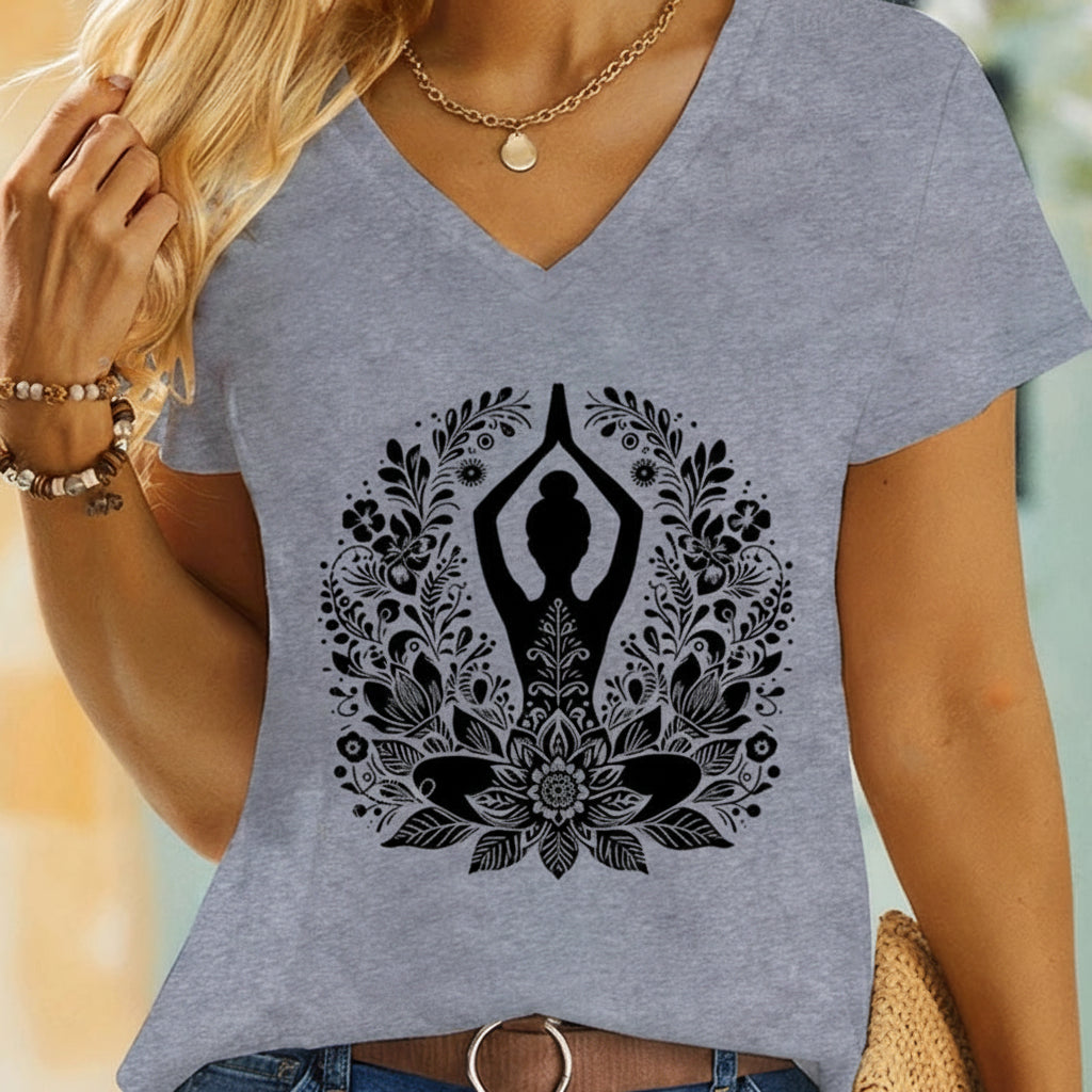 No. 8 Short Sleeve Shirt, Relaxed, V Neck, Favorite T-Shirt, Cotton, Soft Essential, Inclusive Sizing
