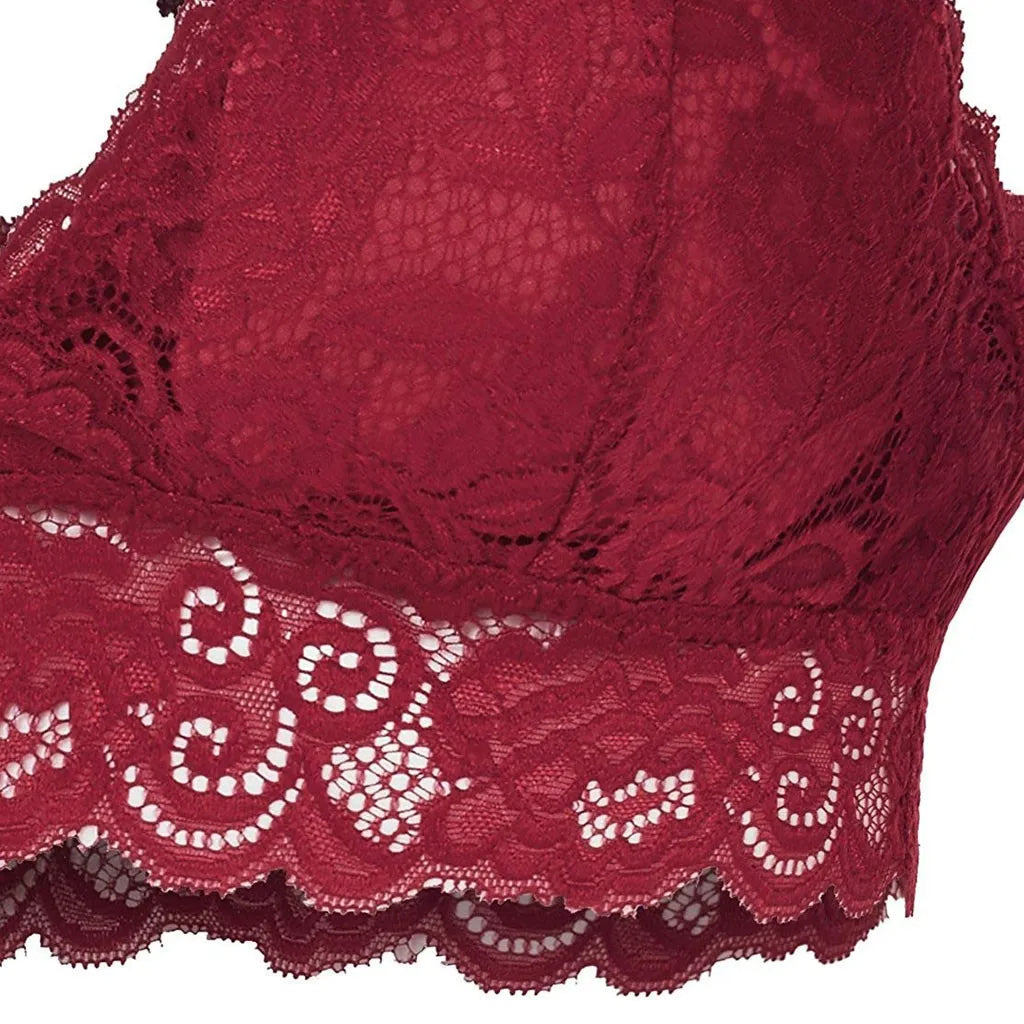 No. 2 Lingerie Bra Separate, V-Plunge Neckline, All Lace, Halter Top, Plus Sizes Available
