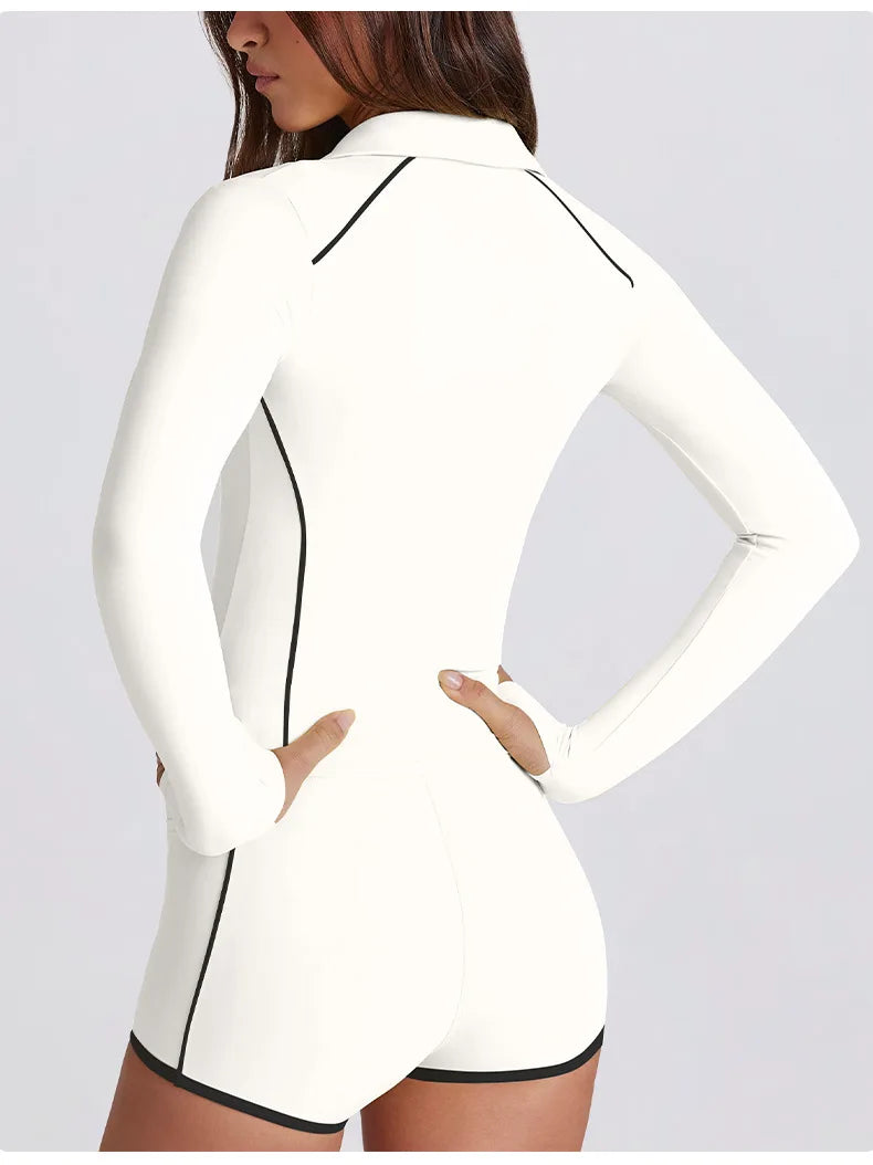 No. 5 Matching Set, 2PC Line Up Long Sleeve Micro Short Set