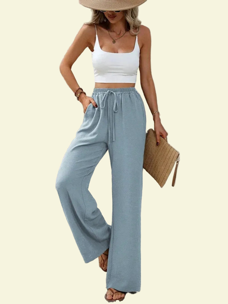 No. 7 Loungewear Pant, Resort, Casual, Trouser, Wide Leg, High Waist