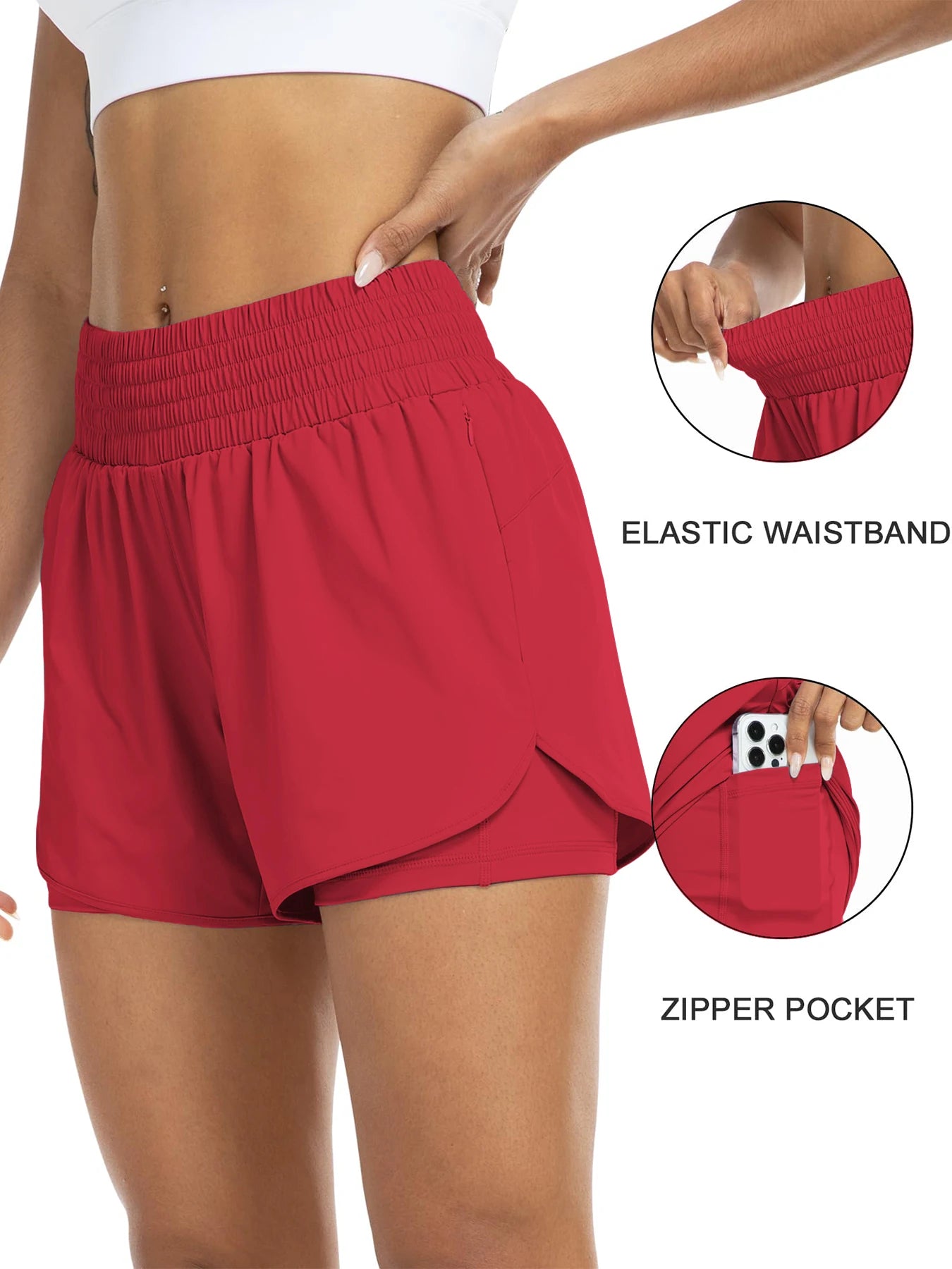 No. 1 Short, Breezy Runner, High-Waisted, Athletic, Layered Design With Under Shorts