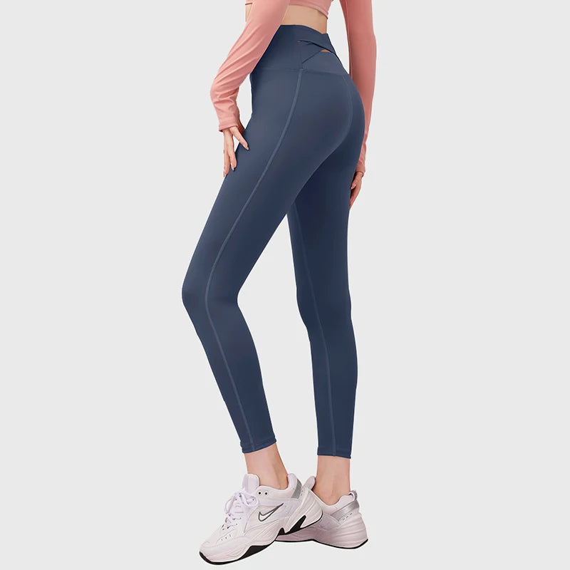 No. 4 Legging, Peekaboo Cross Back Waistband, High-Waist, Athletic, Compressive, Dry Fit