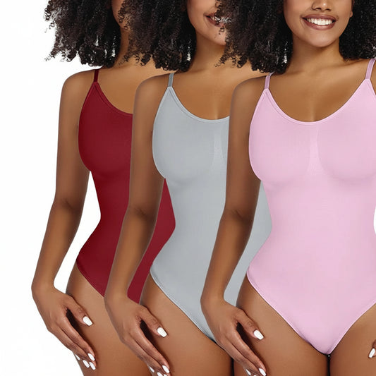 No. 7 Shape Wear, Smoothing Full Bodysuit, Thong Panty, No Bra Compression, Adjustable Straps