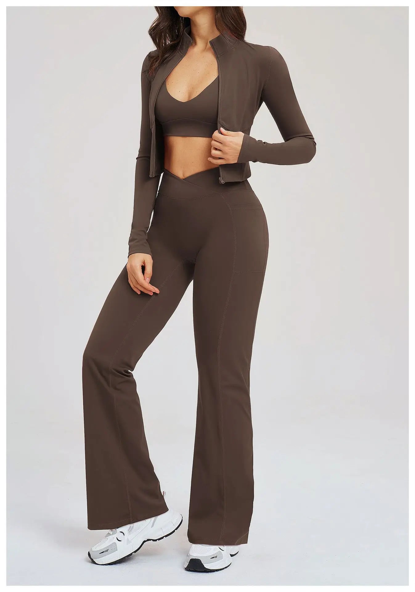 No. 8 Jacket, 2PC, Cropped, Corset, Jacket With Crossover, High-Waist Flared Legging