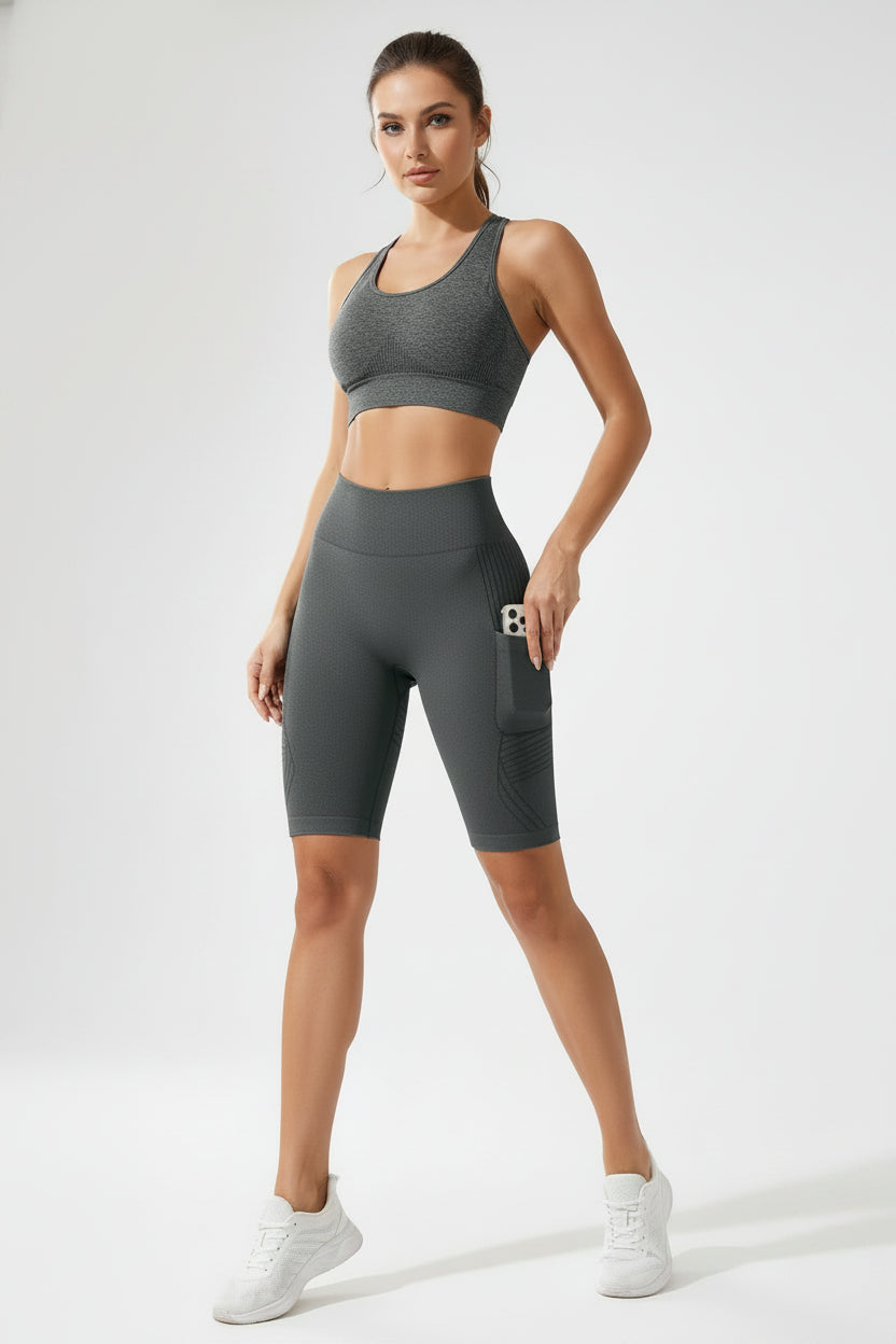 No. 8 Shorts, Long Bermuda Biker, Running, Free Movement, Pocket