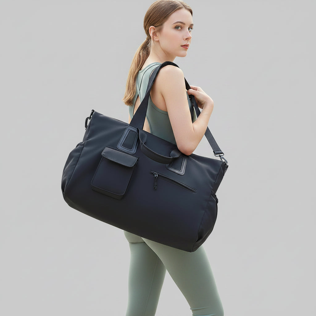 No. 8 Tote, The Modern Travel Yoga Duffel, Minimalist, Unisex, Dry Wet Separated Pocket