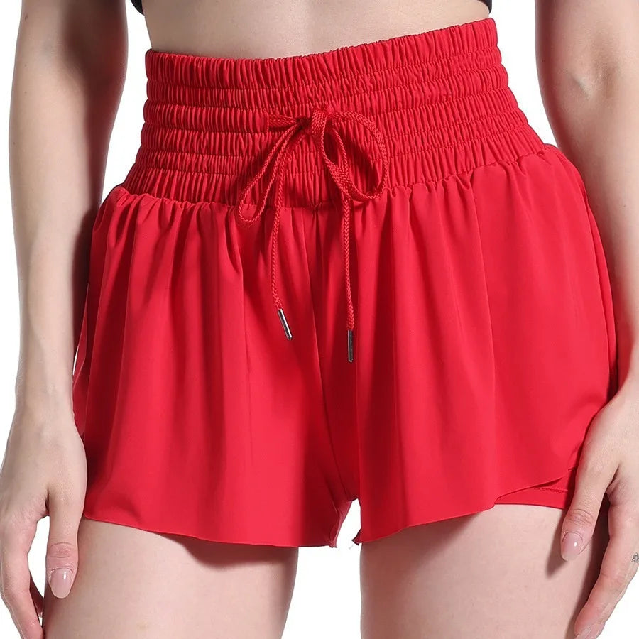 No. 5 Shorts, Breeze 2-in-1 Flow Shorts, Flowy Outer layer, Built-In Shorts With Pocket, Wide Smocked Waistband