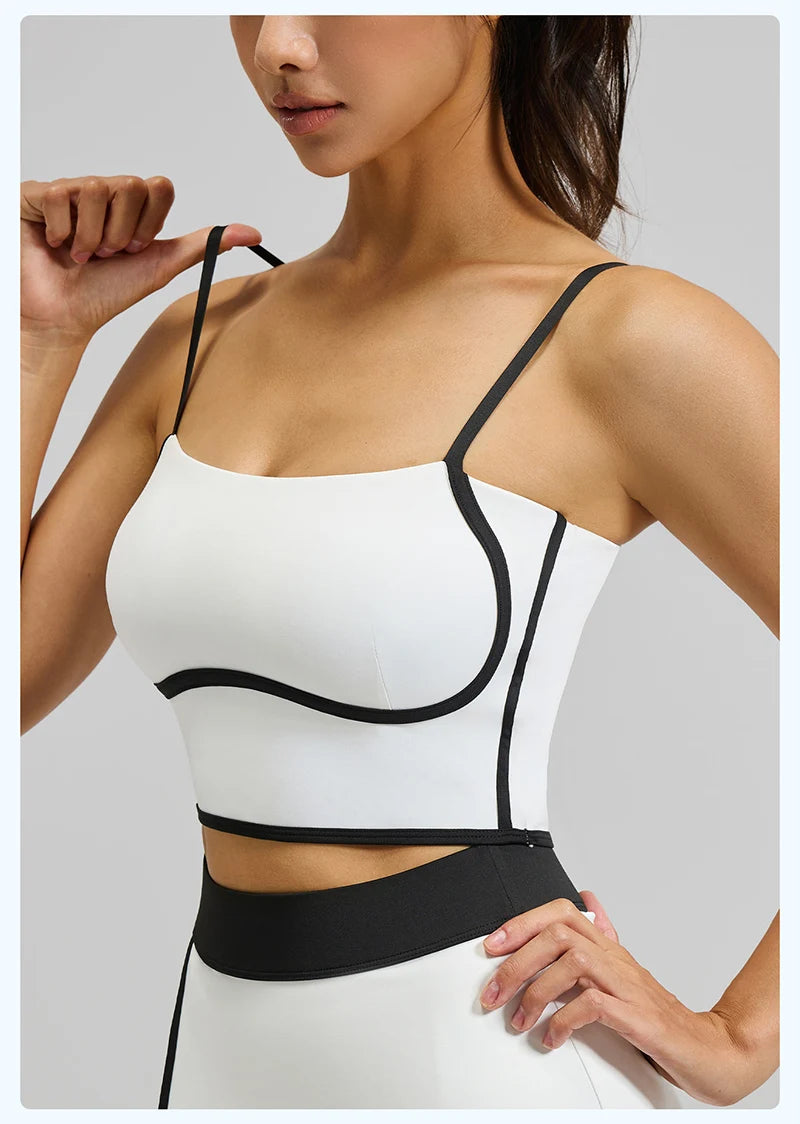 No. 3 Tank Top, Line Up, Sweet Heart Design Bodice, Cropped Length