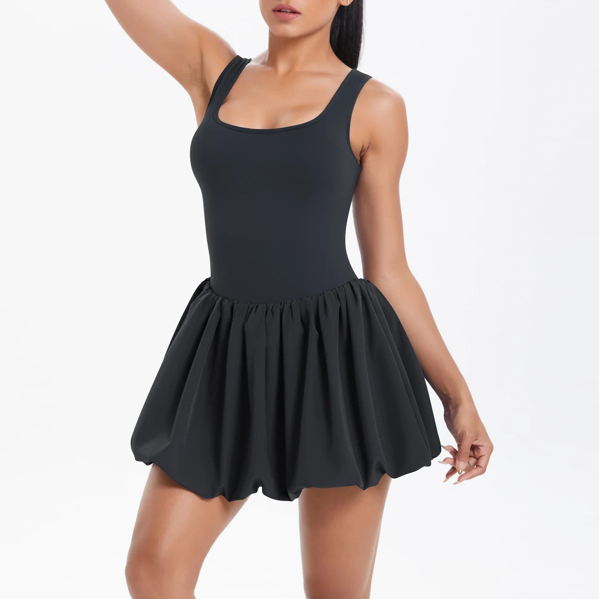 No. 4 Dress, Buttery, Tennis Dress, Bubble Skirt, Scoop Neck, True Fit Straps, Under Shorts