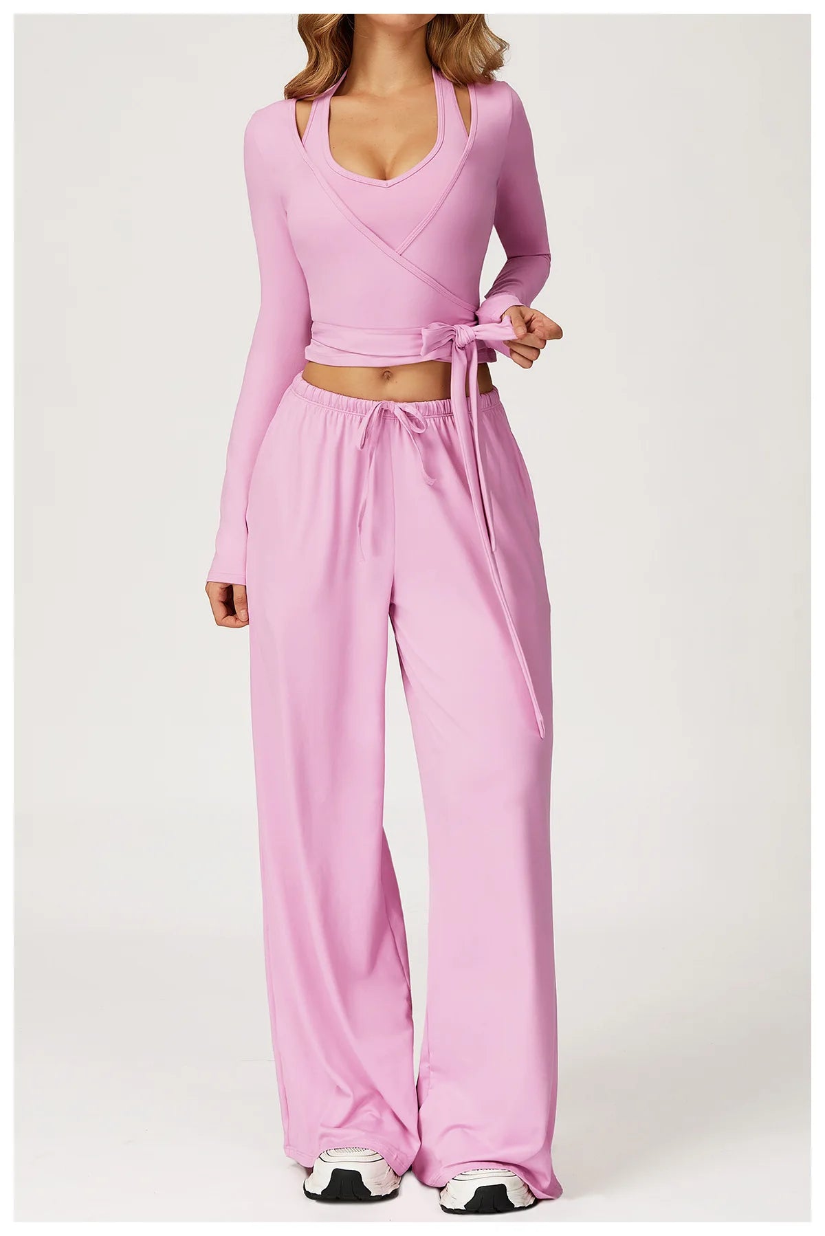 No. 4 Loungewear Top, Long Sleeve, Wrap Closure, Yoga/Pilates Cover