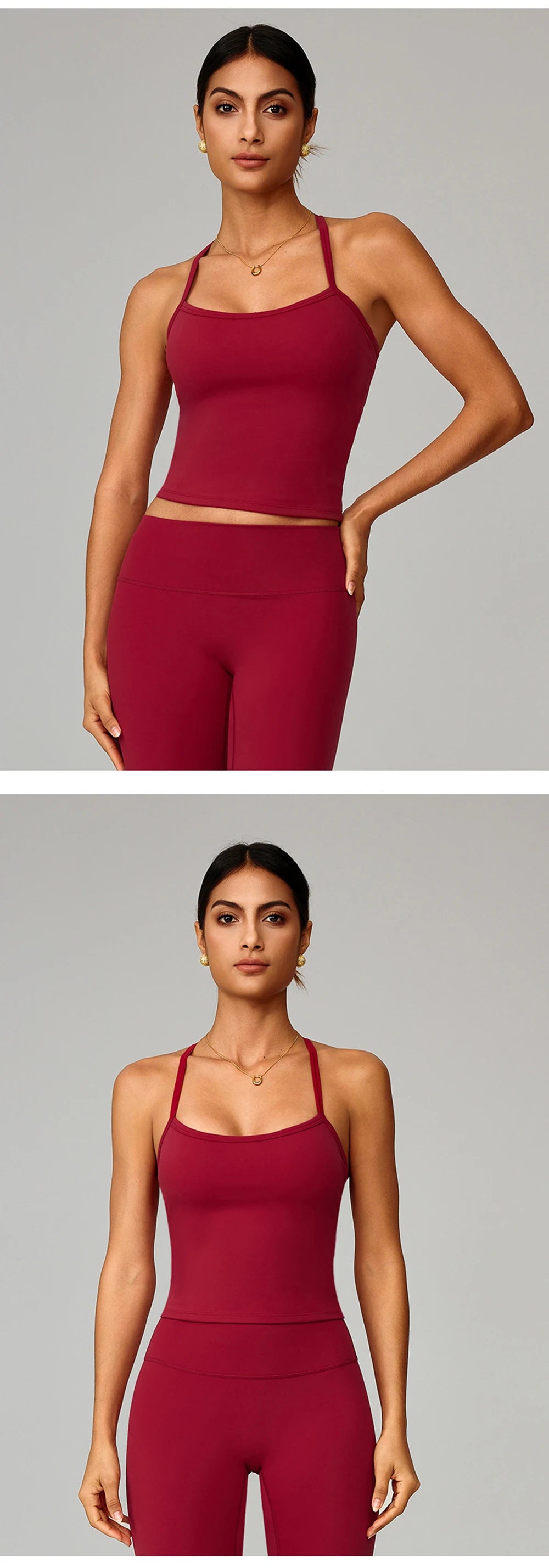 No. 7 Tank Top, Halter Cut, Thin Strap Racerback, Butter Feel, Seamless, Waist Length