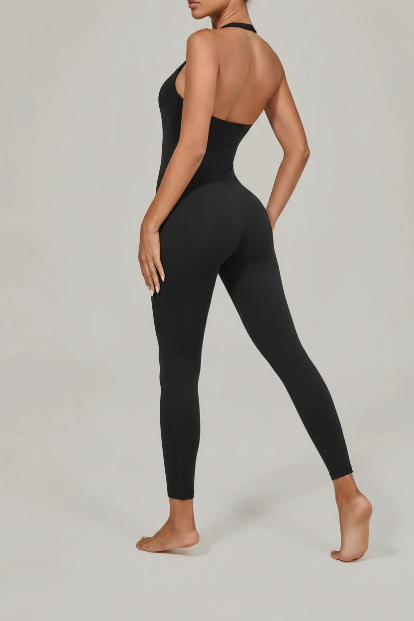 No. 8 Bodysuit, Halter Top Neckline, Seamless, Butter Legging, Sleeveless