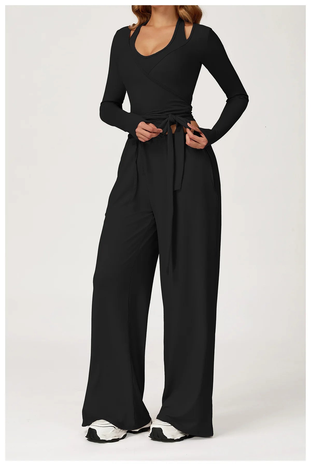 No. 4 Loungewear Top, Long Sleeve, Wrap Closure, Yoga/Pilates Cover