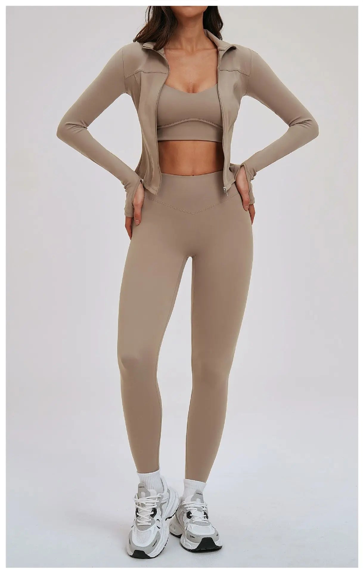 No. 5 Jacket, Convertible Collar, Structured Design, Smoothing, Long Sleeve, Full Zipper