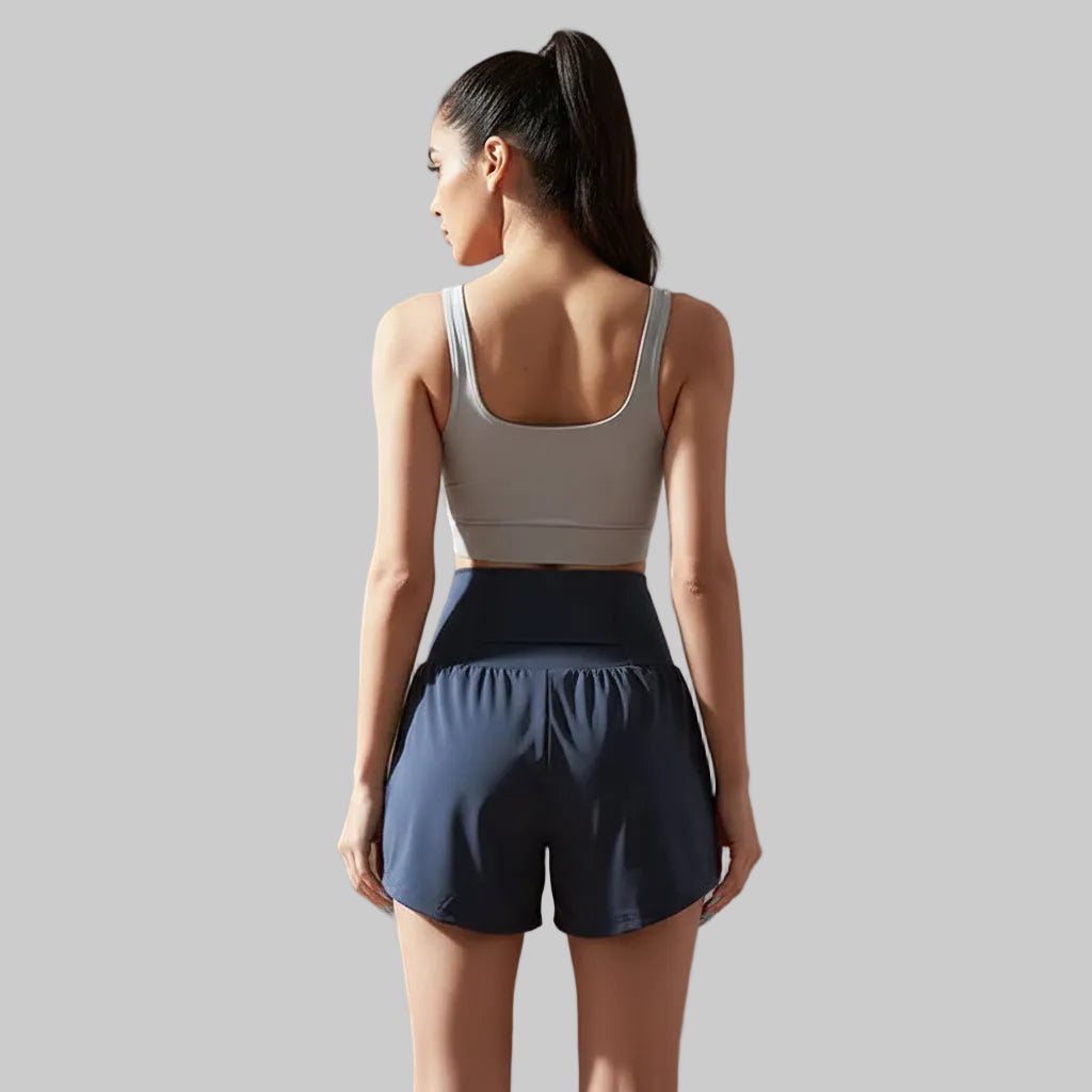 No. 4 Shorts, Extra Wide, Fold Over Comfort Waist Band, Layered Under Short With Pocket