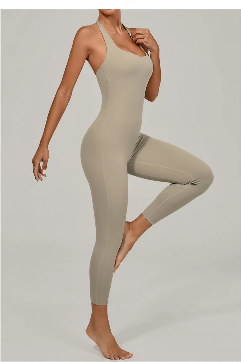 No. 8 Bodysuit, Halter Top Neckline, Seamless, Butter Legging, Sleeveless