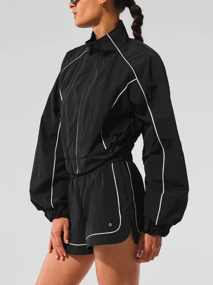 No. 6 Matching Set, 2 PC Racer Tennis Track Jacket And Short