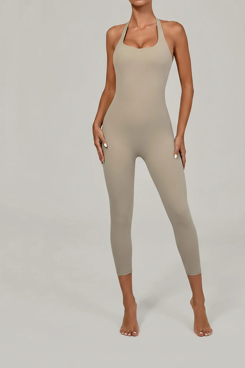 No. 8 Bodysuit, Halter Top Neckline, Seamless, Butter Legging, Sleeveless