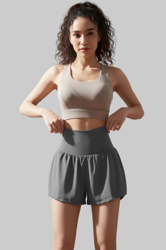 No. 4 Shorts, Extra Wide, Fold Over Comfort Waist Band, Layered Under Short With Pocket