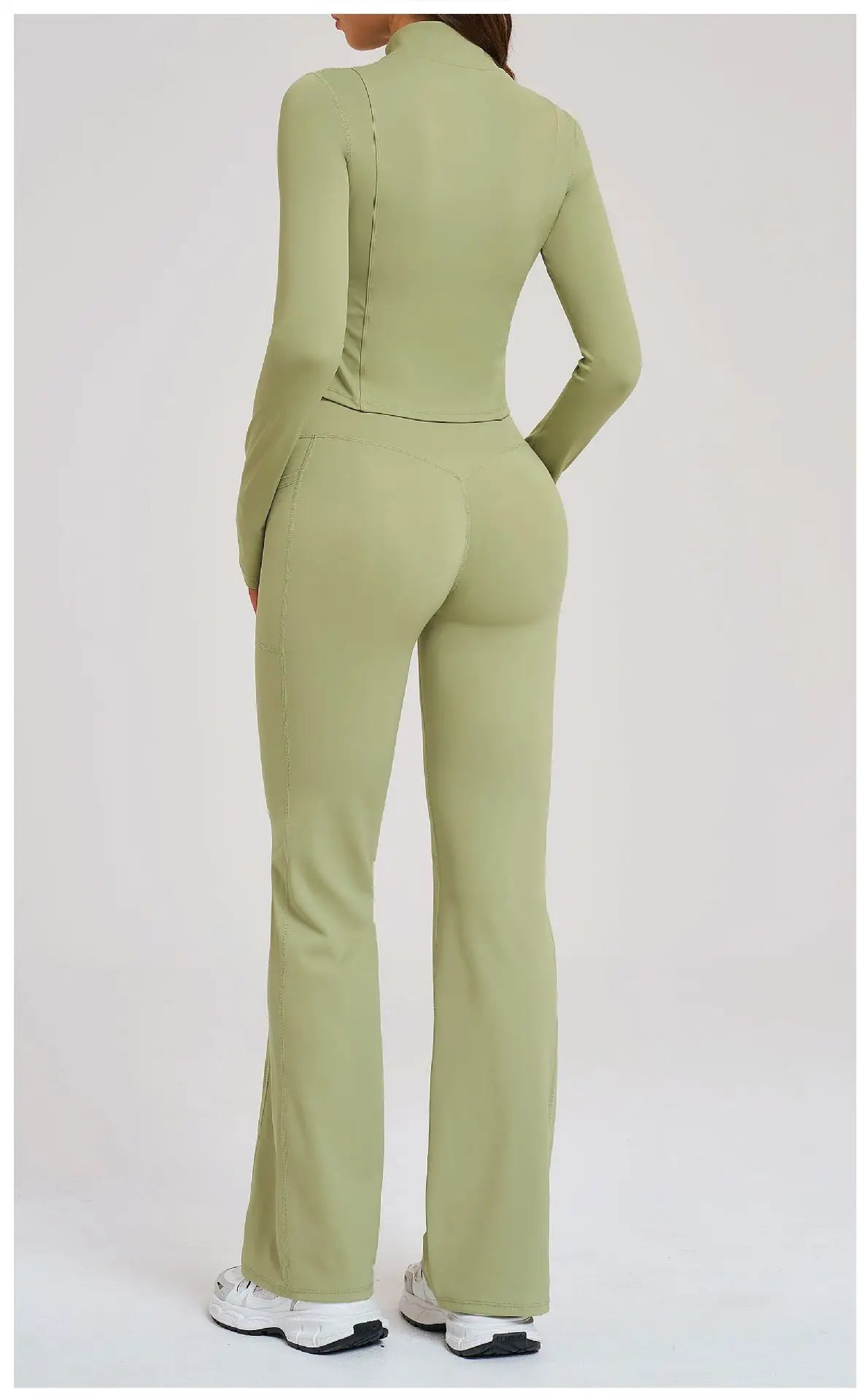 No. 8 Jacket, 2PC, Cropped, Corset, Jacket With Crossover, High-Waist Flared Legging