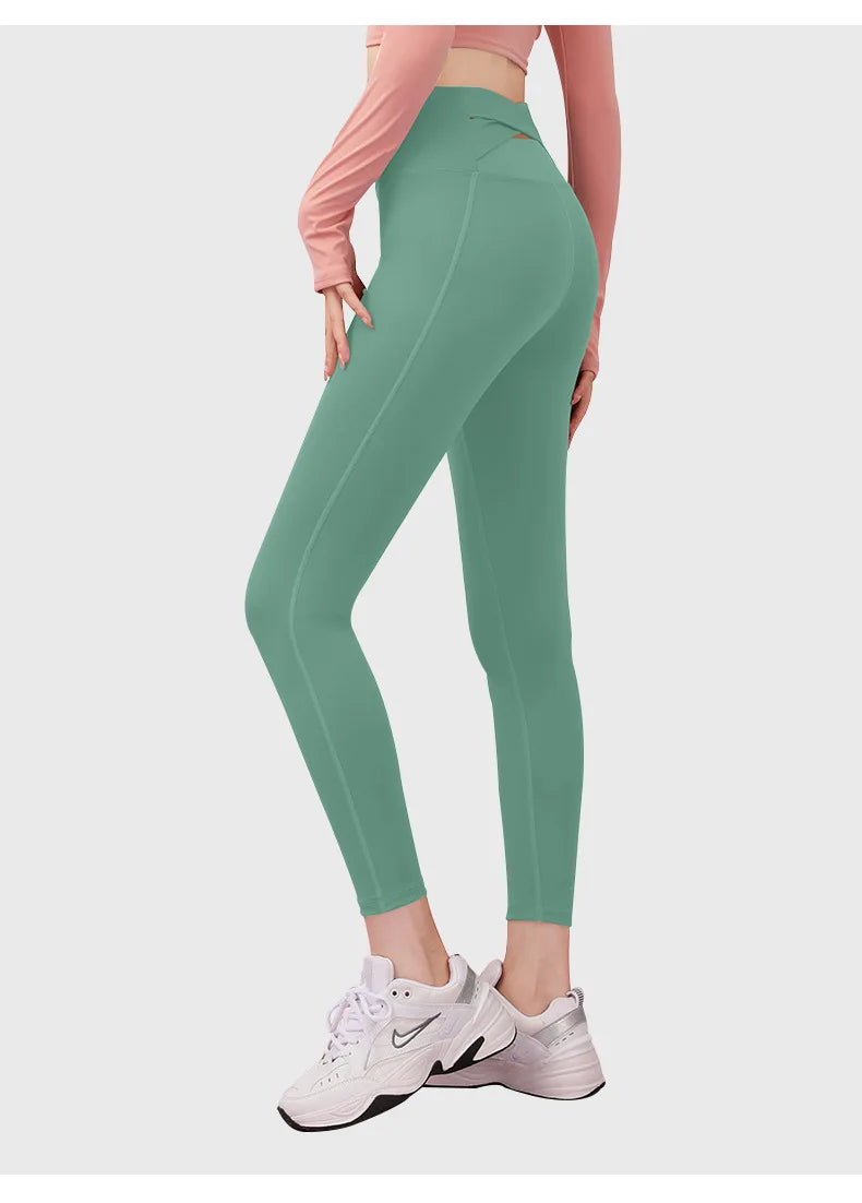 No. 4 Legging, Peekaboo Cross Back Waistband, High-Waist, Athletic, Compressive, Dry Fit
