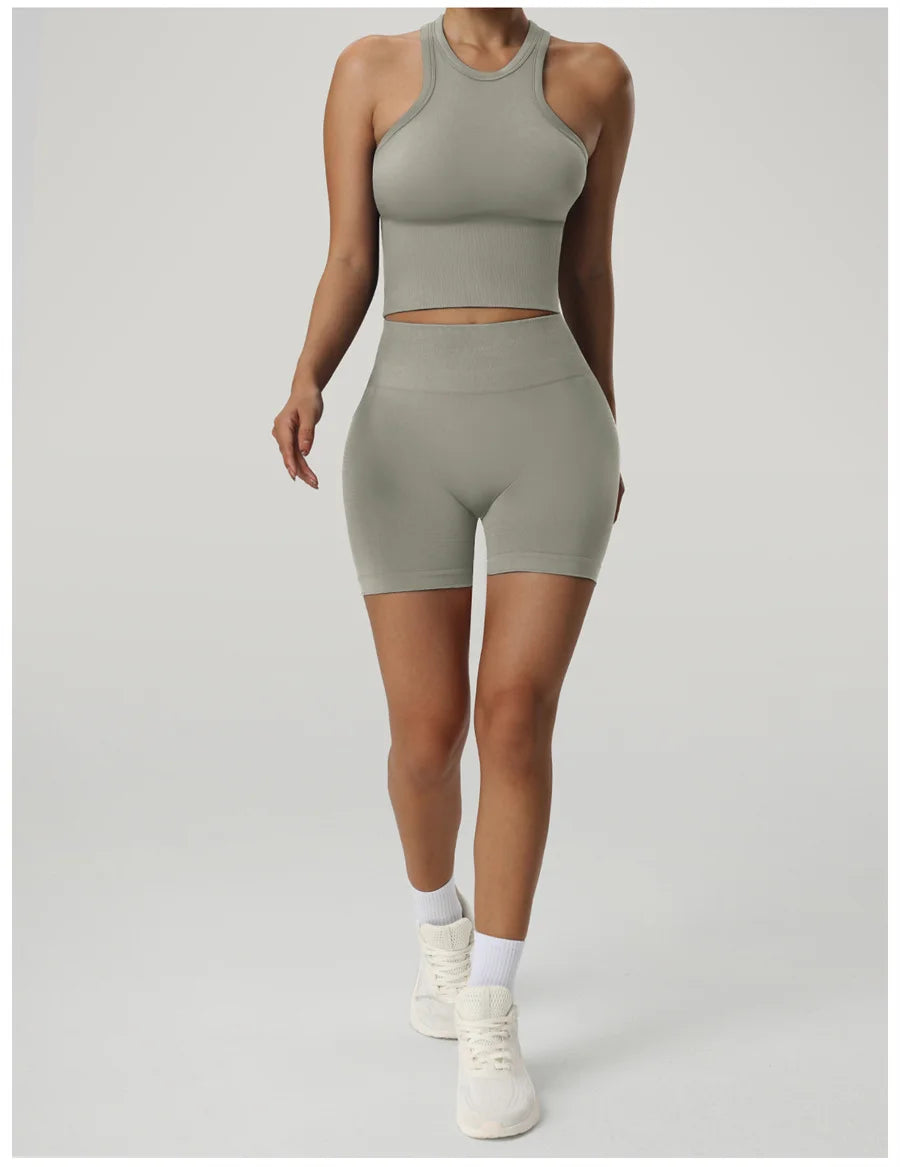 No. 6 Tank Top, Seamless,  Racerback, Compressive Core,  Cropped Length