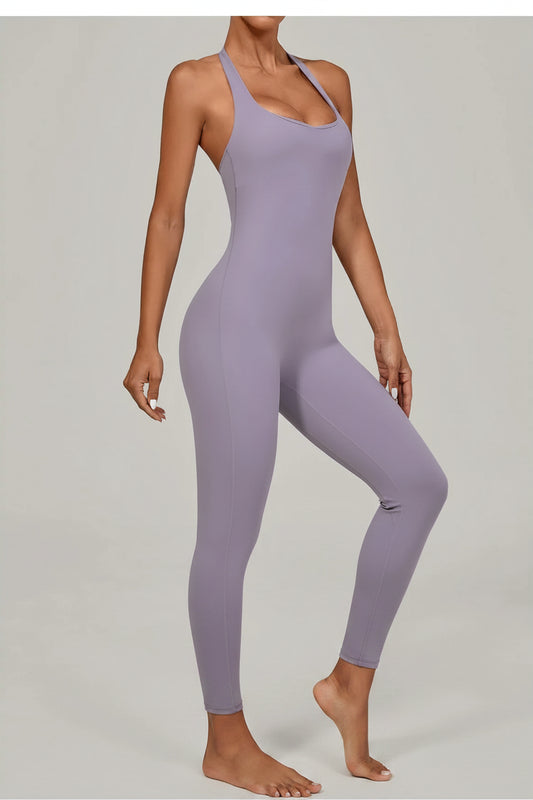 No. 8 Bodysuit, Halter Top Neckline, Seamless, Butter Legging, Sleeveless