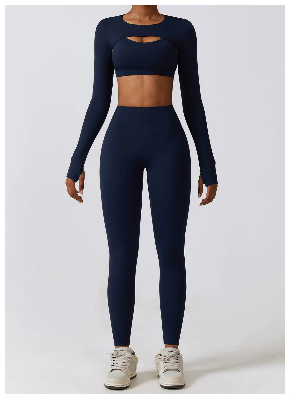 No. 3 Long Sleeve Shirt, Peekaboo Built In Bra, Cropped, Long Sleeve