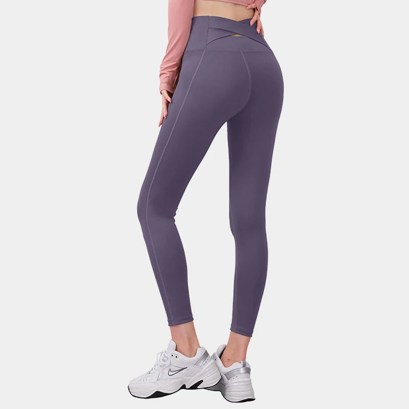 No. 4 Legging, Peekaboo Cross Back Waistband, High-Waist, Athletic, Compressive, Dry Fit