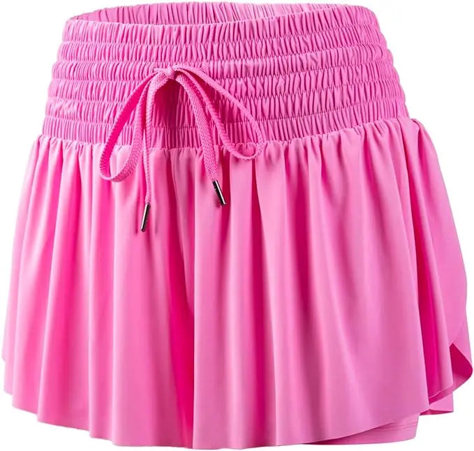 No. 5 Shorts, Breeze 2-in-1 Flow Shorts, Flowy Outer layer, Built-In Shorts With Pocket, Wide Smocked Waistband