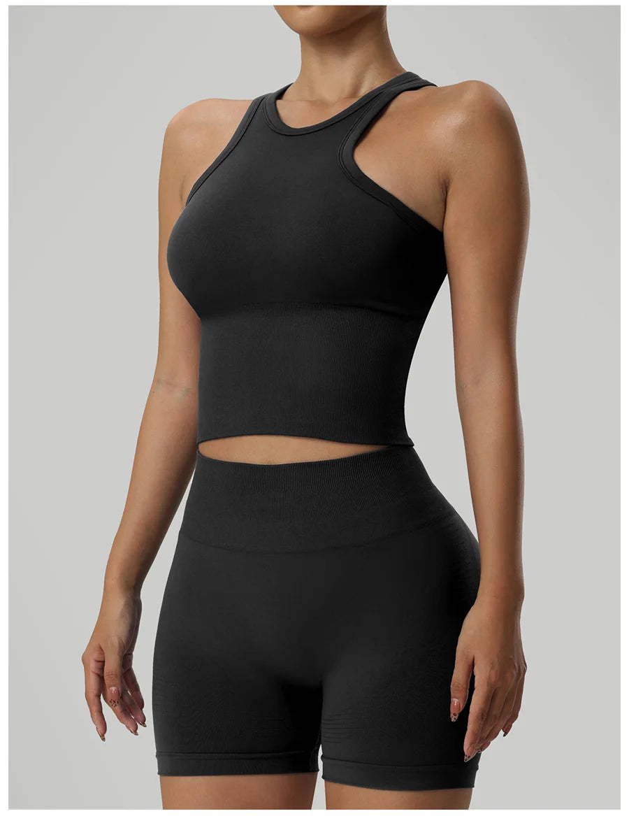 No. 6 Tank Top, Seamless,  Racerback, Compressive Core,  Cropped Length