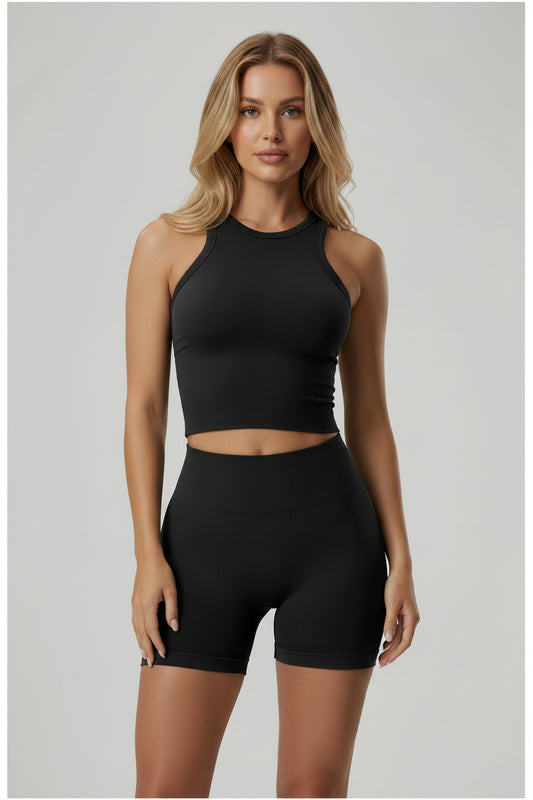 No. 6 Tank Top, Seamless,  Racerback, Compressive Core,  Cropped Length